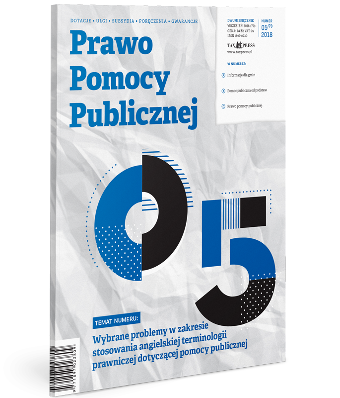 Prawo Pomocy Publicznej 05(70)2018